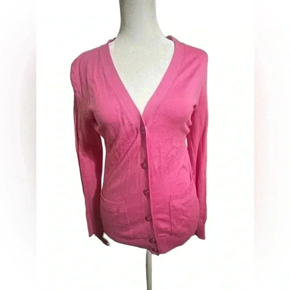 Banana Republic Solid Button Front Petite Cardigan Size XS PINK - Picture 4 of 9